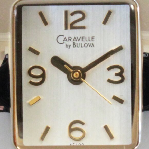 Caravelle Ladies Silver Tone With Gold Accents ½ Bangle Bracelet MOP Dial 16mm - Picture 13 of 15